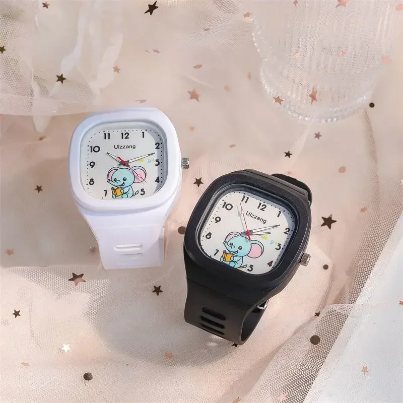 Reloj de silicona con dibujos animados para niños y niñas, cronógrafo con luz Flash, Correa cuadrada, Digital, deportivo, novedad de 2024