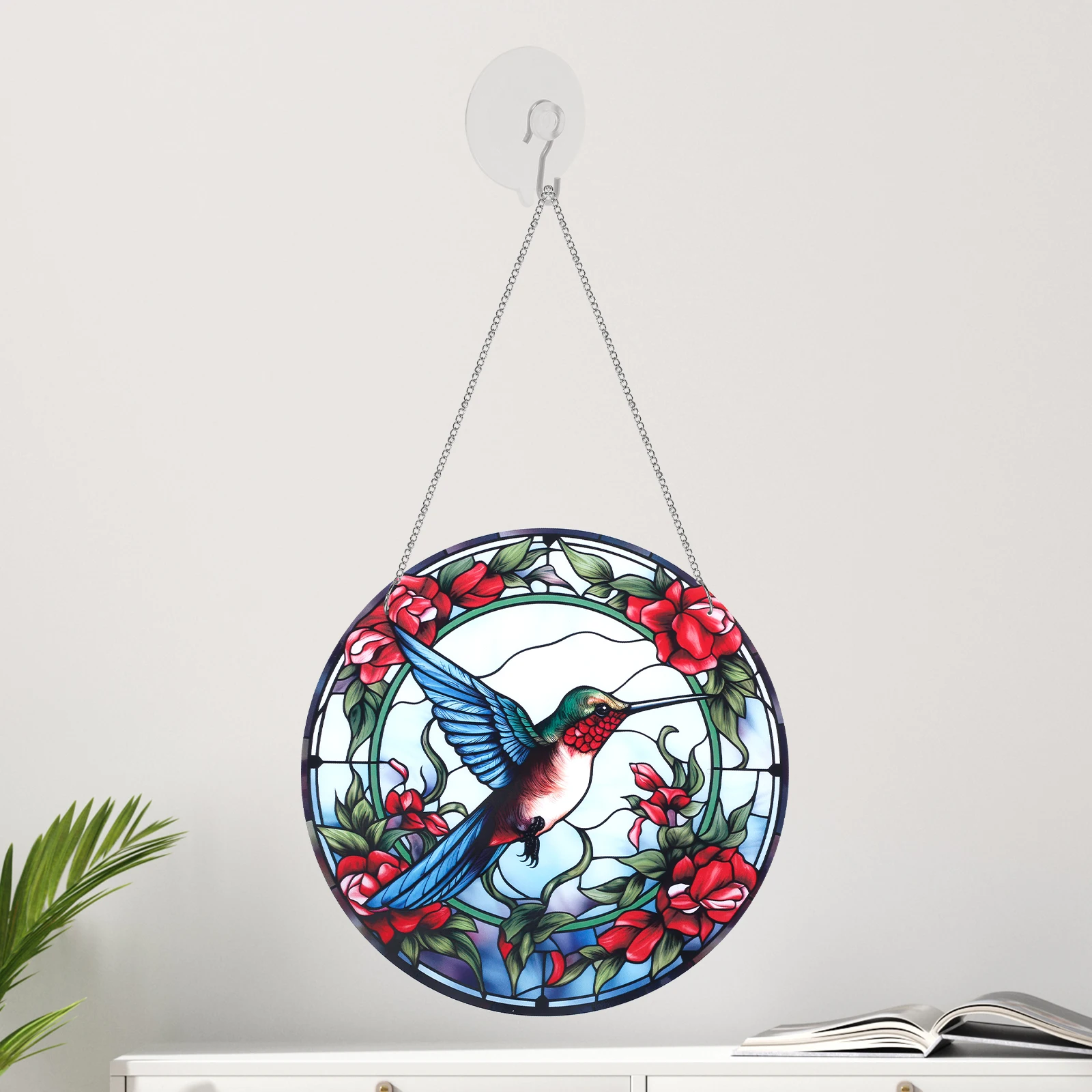 Acrylic Window Suncatcher Decor Hummingbird Sun Catcher Wall Decor Colorful Ornament Window Hangings 30x30cm/30x25.8cm