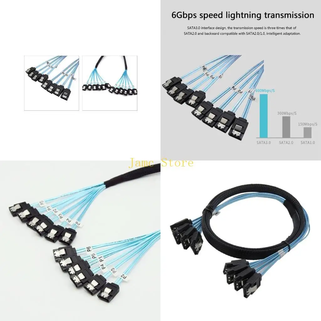 LX0B High Speed 4/6 Ports / Set 3 Cable Cable 6Gbps for Server 0.5m/1m