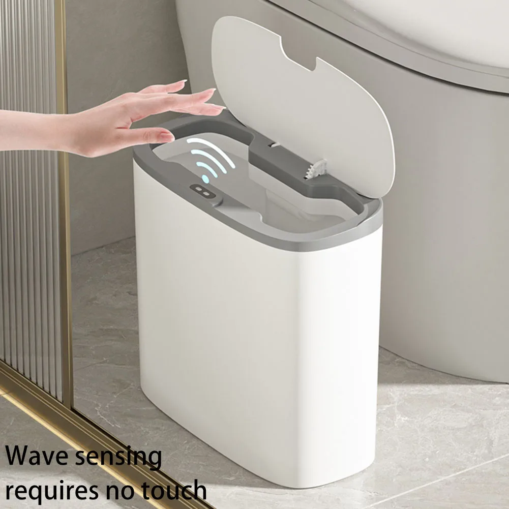 Smart Narrow Trash Can Motion Sensor Trash Can Large Capacity Automatic Garbage Bin Touchless Toilet Ashbin Bathroom Accessories