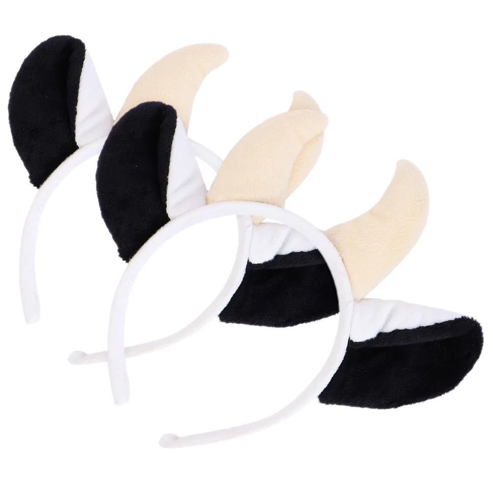 2 szt. Miękkie, wygodne opaski na głowę z uszami krowy, ozdoba na głowę w kształcie zwierząt dla dziewcząt i chłopców, upominki na przyjęcia, dekoracja kostiumu na Halloween, akcesoria