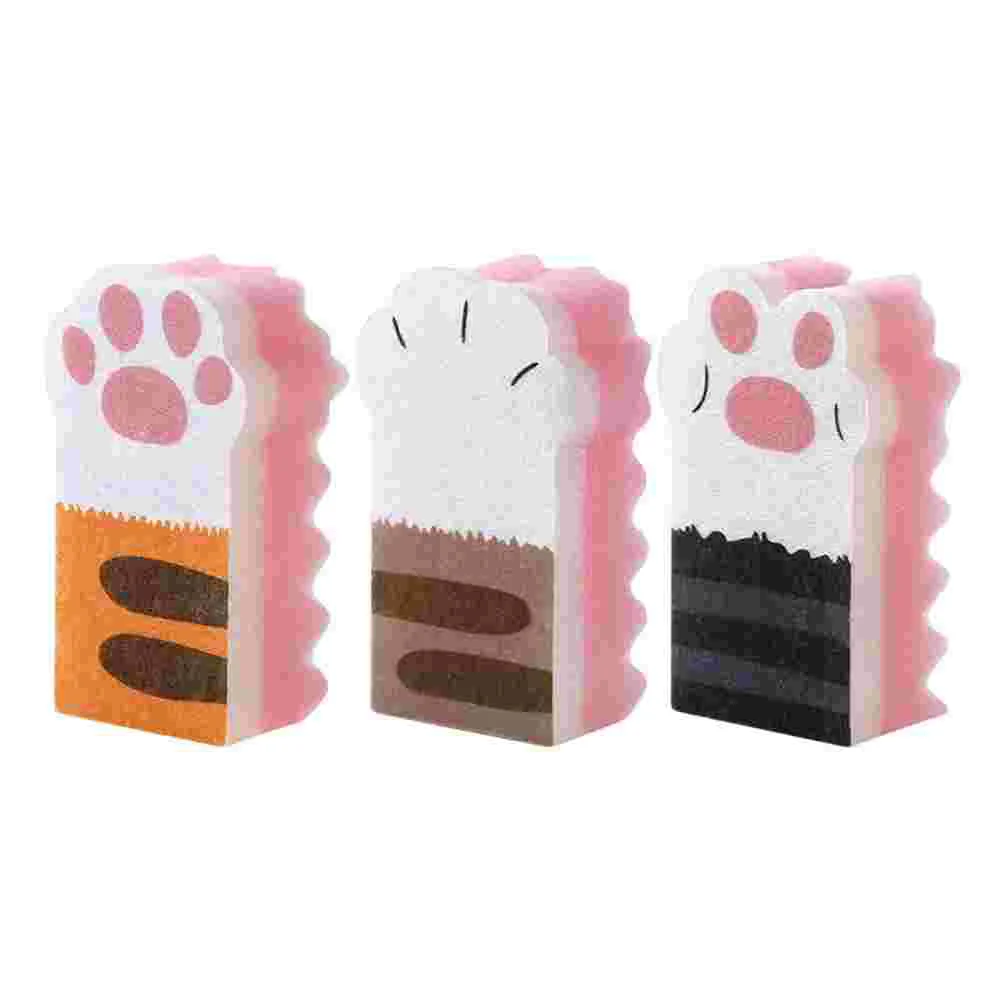 

3 Pcs Cat Claw Sponge Bathtub Cleaner Paw Kitchen Cleaning Home Tableware Non-woven Fabric