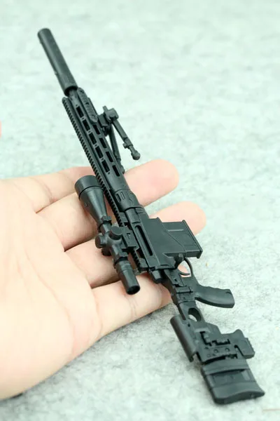 1/6th mini Jigsaw puzzle MSR Sniper Rifle Plastic Soldiers Weapons Accessories Black Model for 12 Inch Action Figure Toy