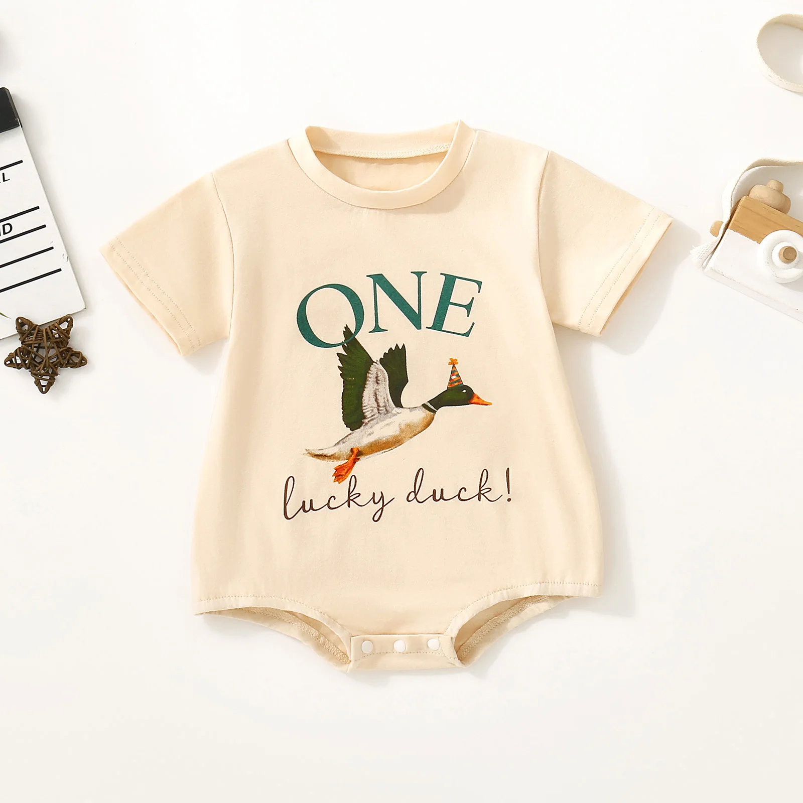 

Треугольная толстовка с капюшоном унисекс для младенцев и малышей с принтом утки и короткими рукавами