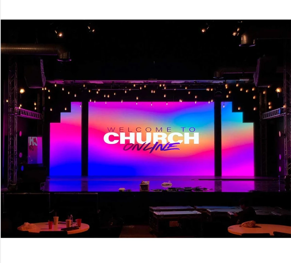 church big LED wall P3.91 indoor rental stage backdrop video display LED screen die casting aluminum led cabinet