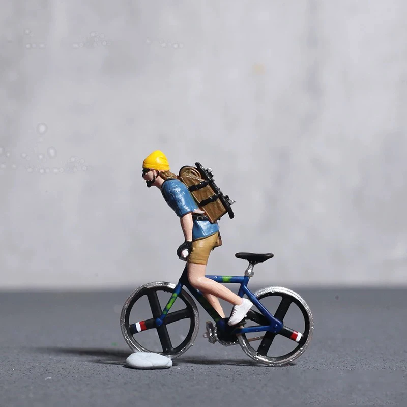 Figurine Miniature, modèle de vélo d'équitation, Table de sable, scène de petit homme, rapport 1:64, ornements de Collection
