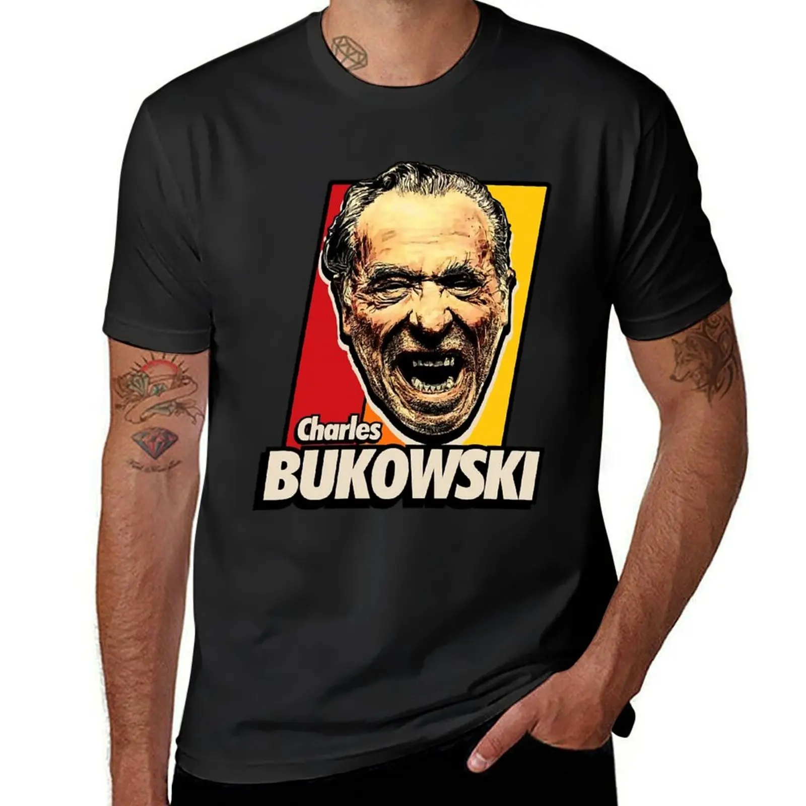 Charles author Bukowski Aesthetic Vintage T-Shirt plain tops vintage Short sleeve tee mens champion t shirts