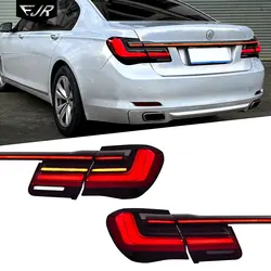 For BMW 7 Series F01 F02 2009-2015 Through Taillight Upgrade G12 LED Dynamic DRL Sequential Turn Signal Rear Trunk Tail lights