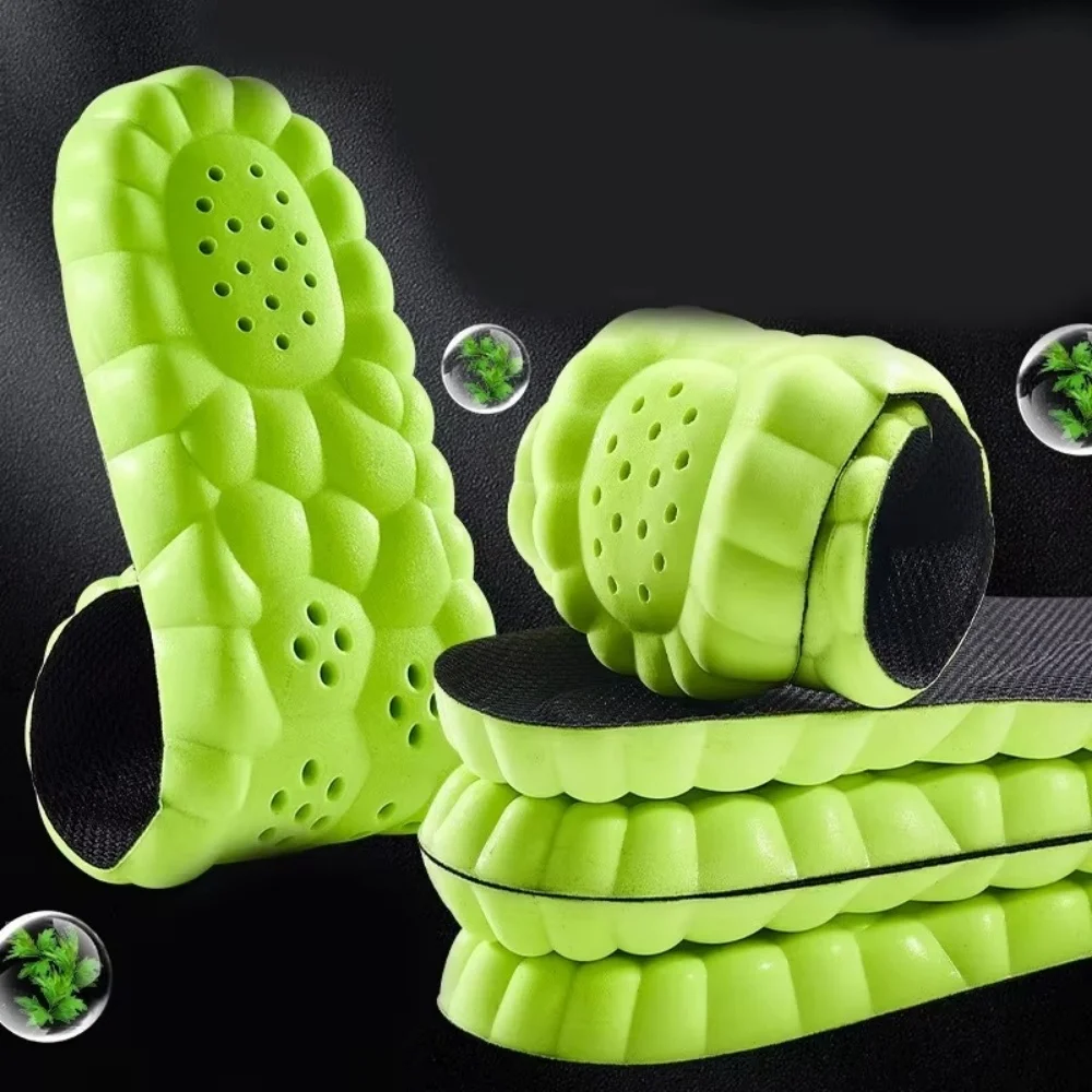 Sol Sepatu Olahraga 4D Super Lembut, Menyerap Keringat, Bernapas, Penyerap Guncangan, Bantalan Sol Sepatu, Sol Elastis Lembut dan Nyaman