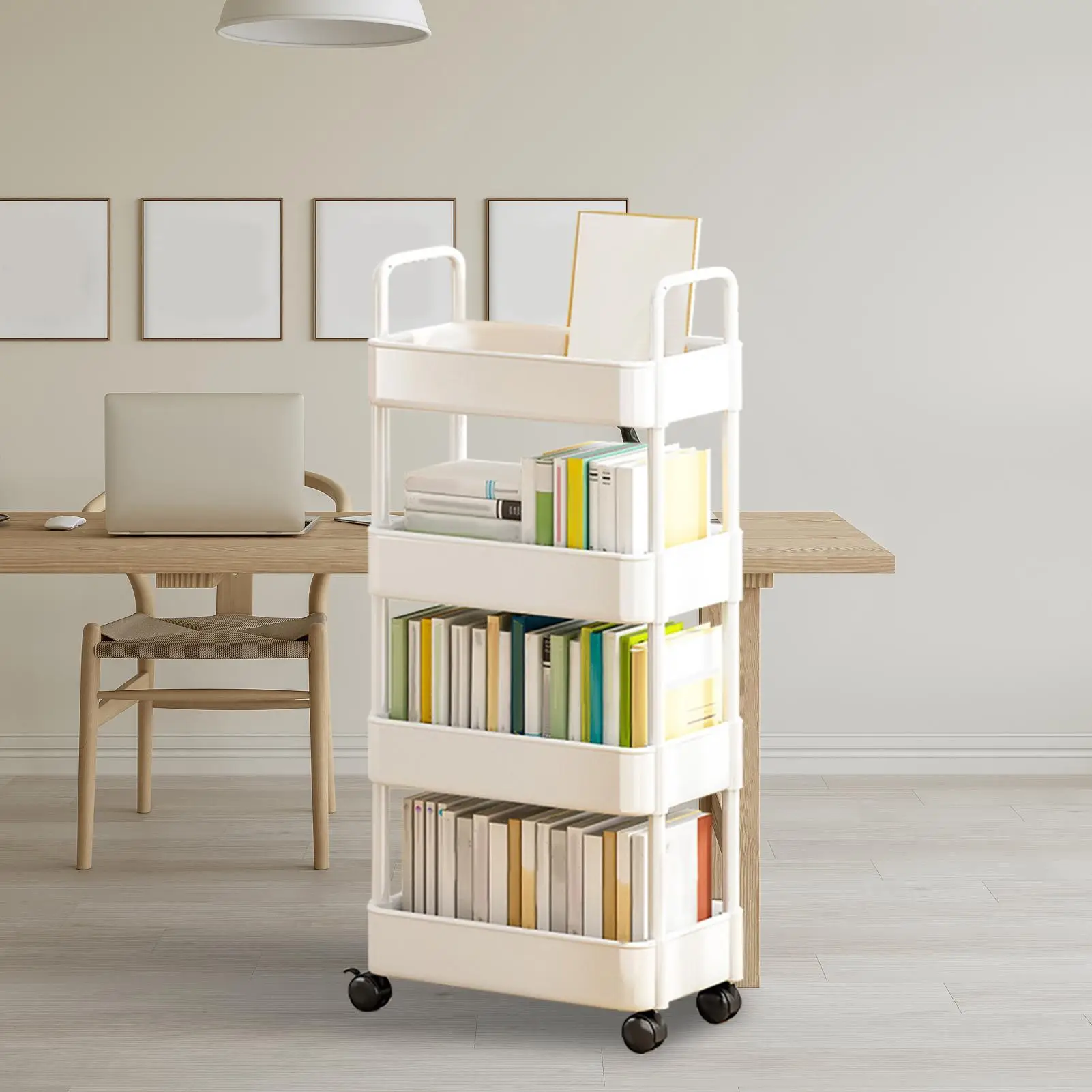 Rolling Cart Organizer Small Rolling Cart 3/4 Tier Utility Rolling Carts With Wheels Storage Trolley With Handles Suitable For