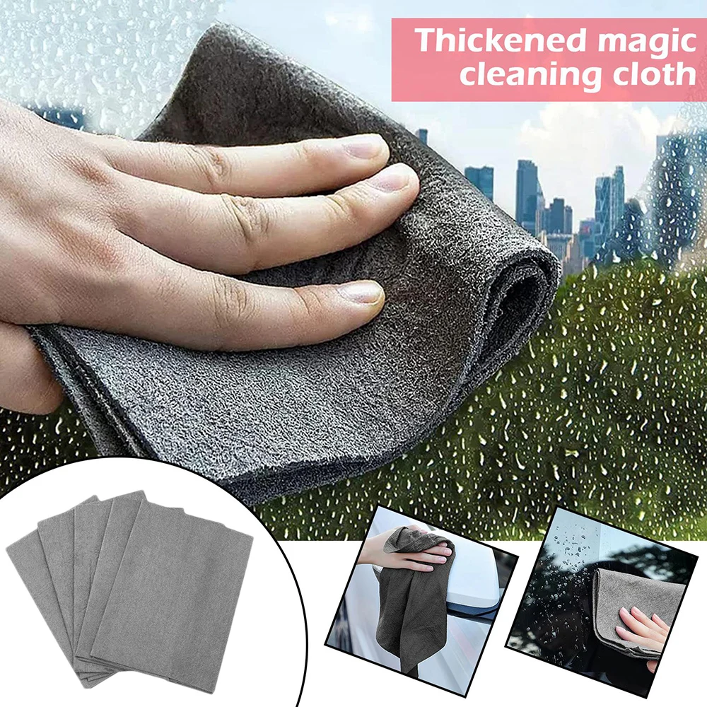 Thickened Magic Cleaning Cloth Reusable Microfiber Washing Rag Car Window Glass No Trace Wipe Towel Home Kitchen Clean Accesory