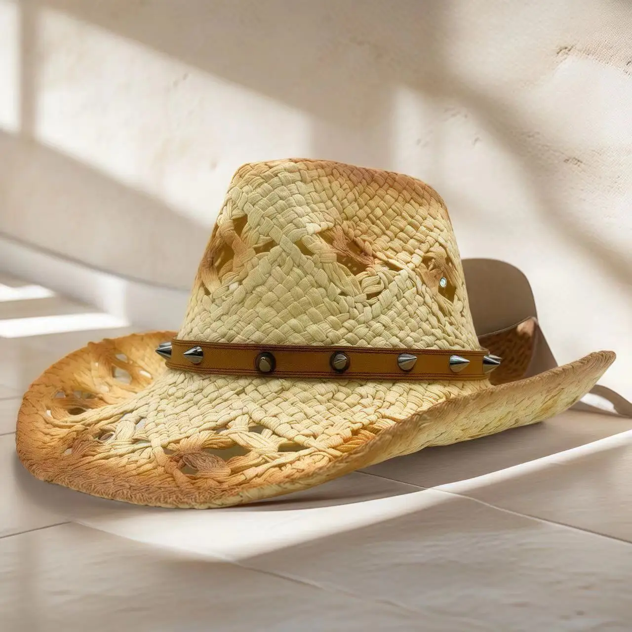 Rhinestone Cowboy Hat Straw Sun Hat for Women Men Beach Vintage Western Cowgirl Party Summer Festival Country Music Headwear