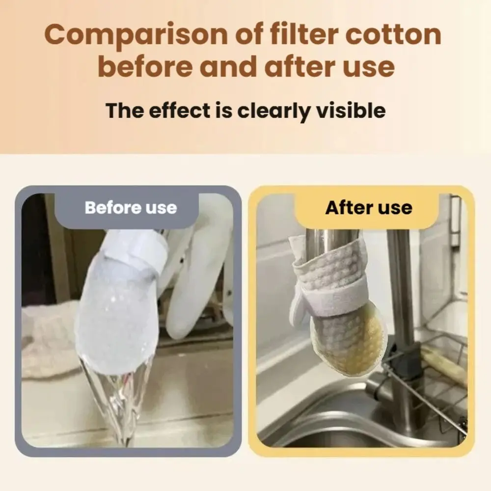 Picture 6: 10/50Pcs Universal Faucet Filter Cotton Anti-splash Thickened Faucet Filter with T-strap Tap Water Filter Bag