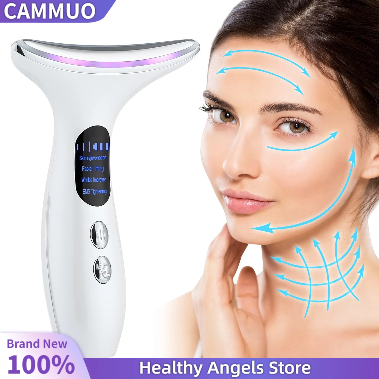 

Neck Beauty Device EMS Micro-current Facial Skin Care Massager Face Firming Fade Neck Lines V Line Chin Lift Up Devices Massager