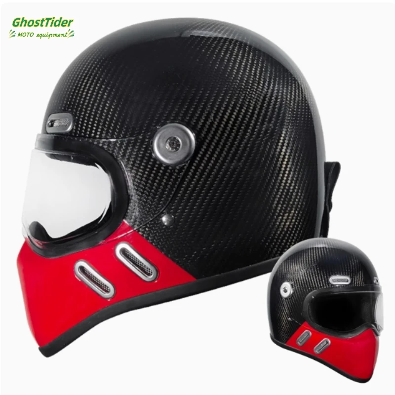 

Japanese Style Small Helmet Cruise Helmet Retro Motorcycle Scooter Fiberglass Four Season Space Full Helmet