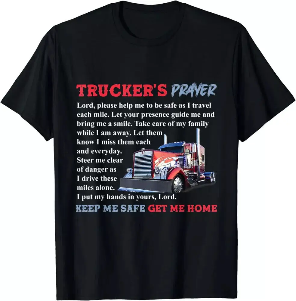 BIg Sale!!! Funny Truck Trucker's Prayer Keep Me Safe Get  Home Unisex T-ShirtAnime Pattern Clothing Y2K Summer Anime Graphic