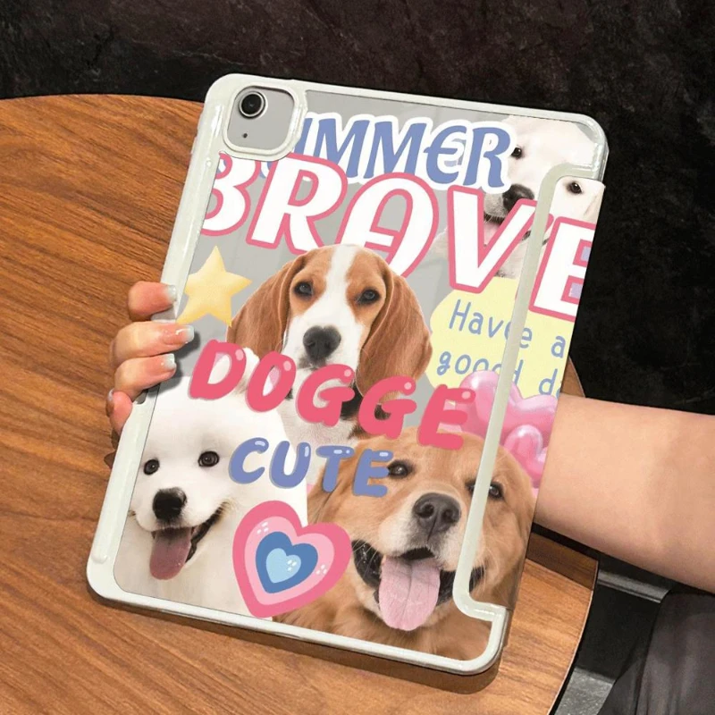 Tablet Cover for IPad Air 5 2022 Air 4 Case 10.2 9th 8th 7th IPad Pro 11 2022 Ipad 5th 6th Generation Cute Puppy Illustration