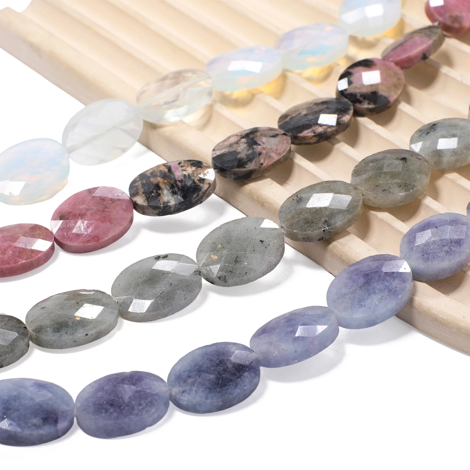 AAA Natural Stone Multicolor Faceted Oval Stone Beads 18x13mm Loose Spacer Beads For Jewelry Making DIY Necklace Earrings Gifts
