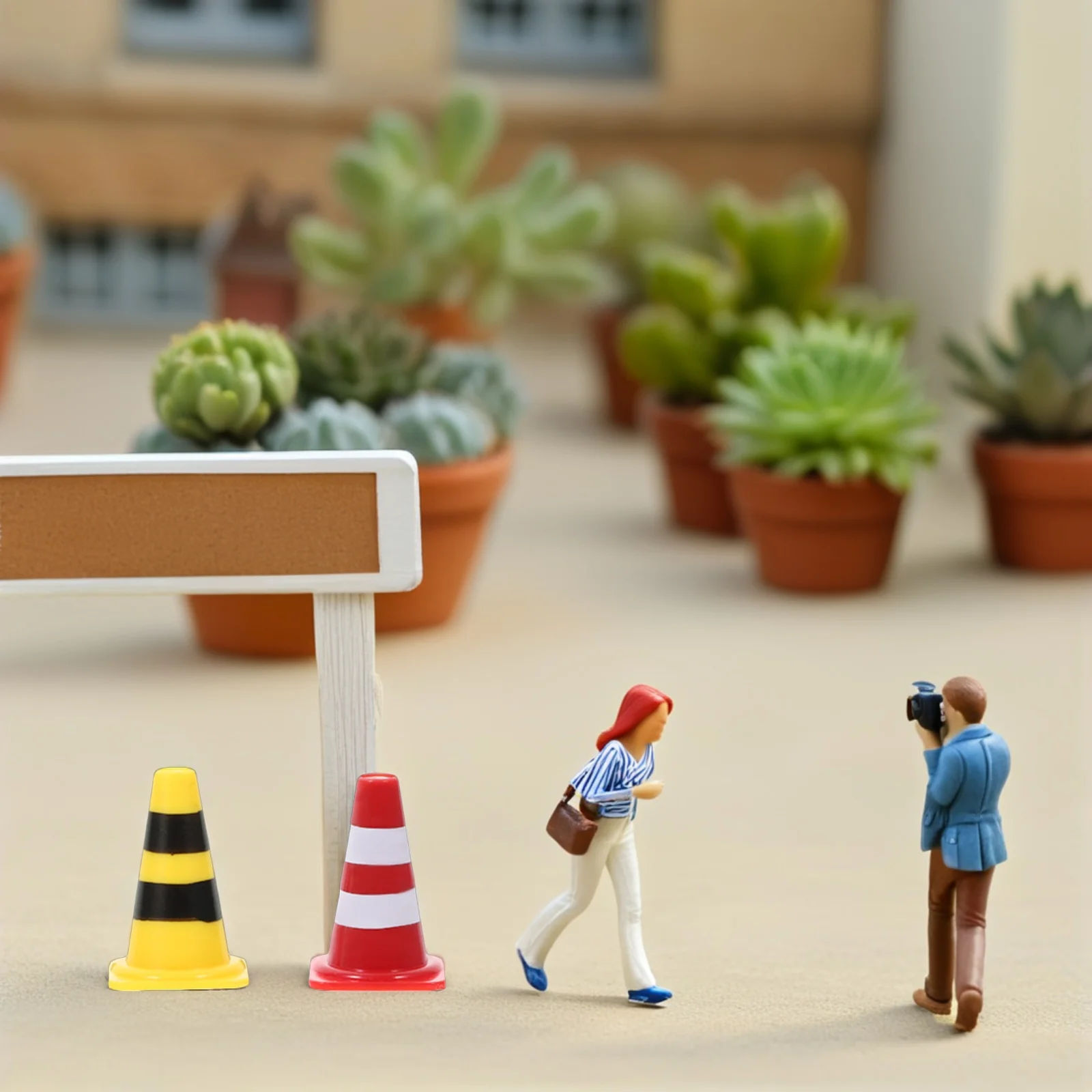 

60Pcs Kids Traffic Play Signs Plastic Safety Cones Realistic Road Scene Pretend Play Learning Fun Miniature Road Safety Cones