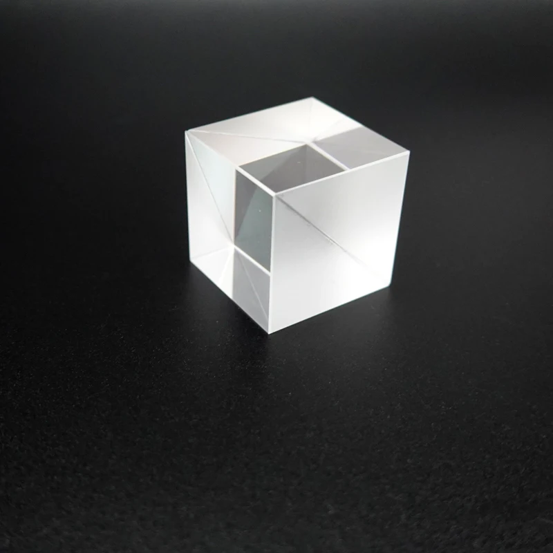 Beam Splitter 25mm Optical Glass Prism Beam Splitting Prism Cube Splitting Ratio 50%:50% for Optical Experiment