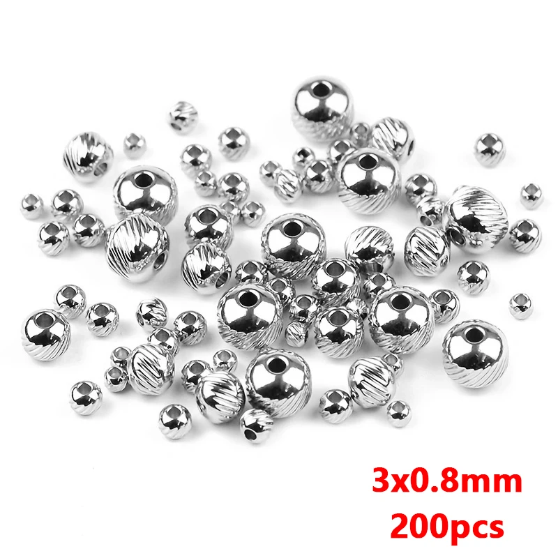 Stainless Steel Bead Flat Round COIN Rice Grain Bamboo Shape Loose Spaced Beads for jewellery making DIY punk Bracelet Necklace