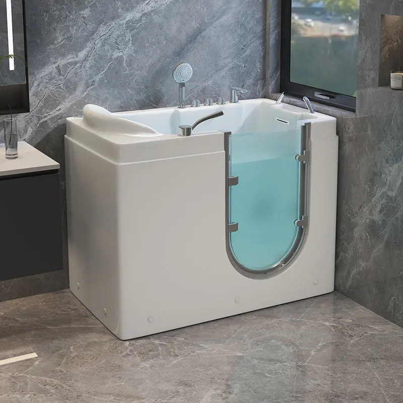 Elderly bathtub walk-in home barrier-free inside and outside door sitting deep bubble small apartment massage thermal
