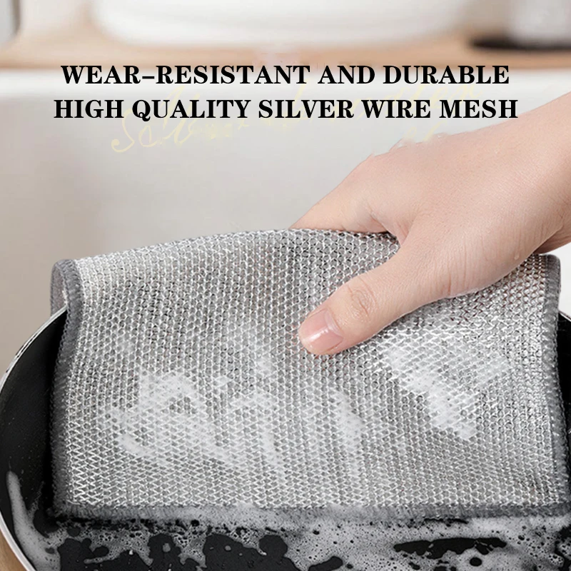 3 قطعة سلك غسل الصحون الخرق وعاء المطبخ عموم غسل الصحون غير خدش متعددة الأغراض قابلة لإعادة الاستخدام تنظيف منصات لغسل الأطباق