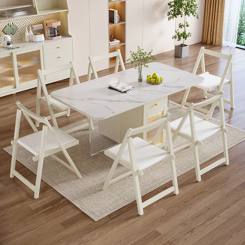 

Modern Dinning Tables Multi-functional Extendable Tables Acrylic Folding Wood Dining Table Space Saving Furniture