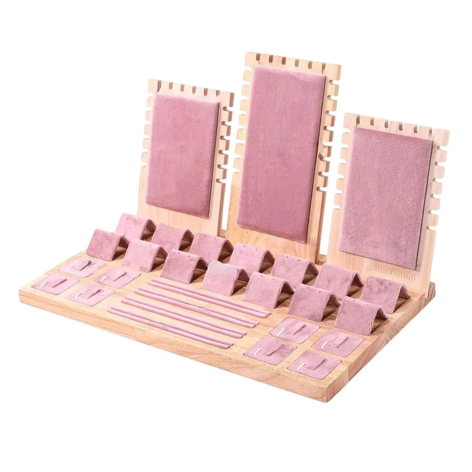 Jewelry Storage Tray Necklace Display Stand Pink Elegant for Show to Keep Dresser Neat and Tidy Removable Countertop Organizer
