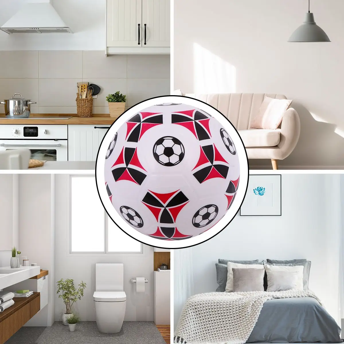 ของเล่นกีฬาสำหรับเด็ก 8.5 นิ้ว ลูกบอลพีวีซี ฟุตบอลชายหาด แบบเป่าลม สีแดง สำหรับเด็กเล็ก