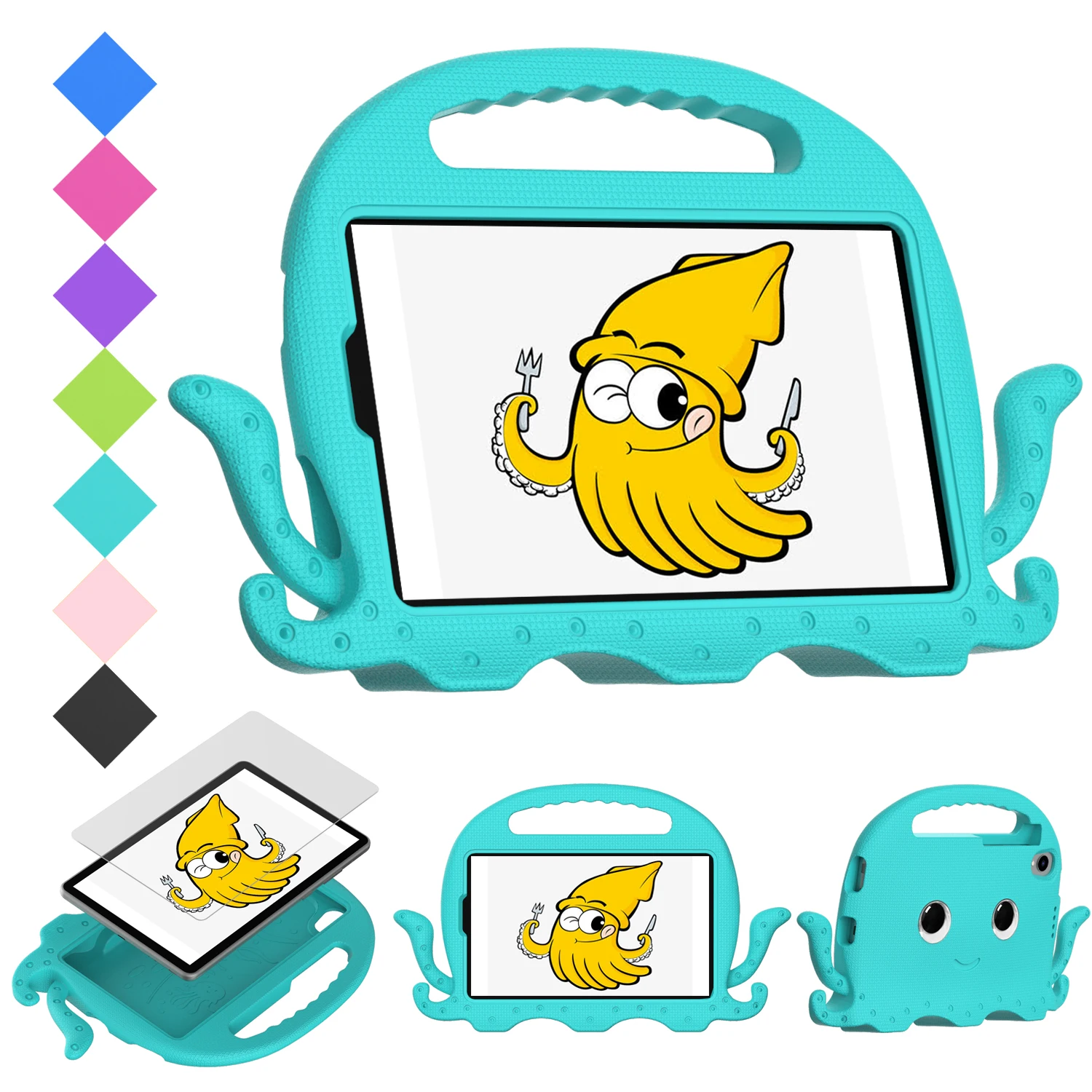 For TCL Tab 8 LE 9137W Tablet Case Kids Safe EVA Cartoon Handle Shockproof Stand Cover Shell For TCL Tab 8 Wifi 9132X 2023