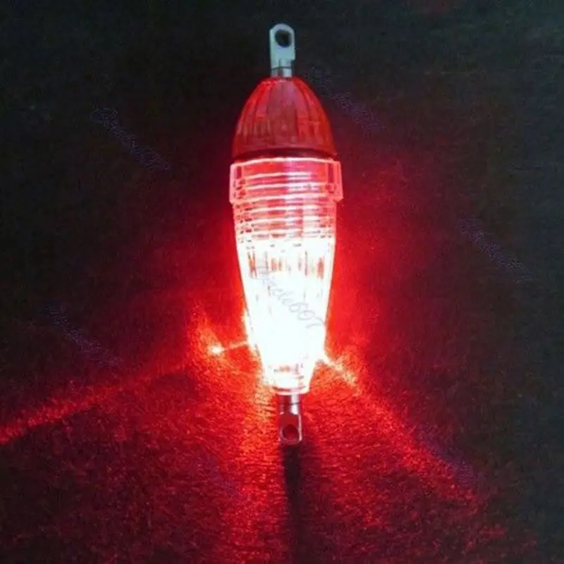 Flashing LED Deep Drop Underwater Fishing Squid Lure Red Light Flashing Lamp New