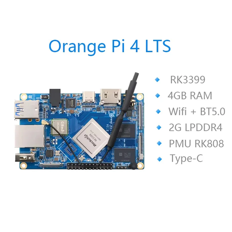 

Плата разработки Orange Pi 4 LTS, 4 ГБ ОЗУ Rockchip RK3399, поддержка Wi-Fi + BT5.0, Gigabit Ethernet, Android, Ubuntu, Debian OS