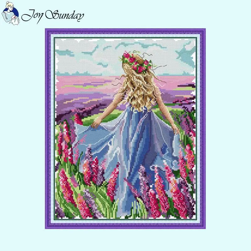 Beautiful Girls Back Series Cross Stitch Kits Aida 14CT Count 16CT 11CT HD Printed Cloths Zestaw do haftu DIY Crafts Needlework