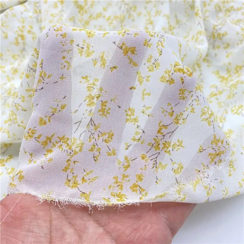 150X50cm  Cotton Chiffon Flower Printing Plain Fabrics By The Yard for Sewing Shirt Dress DIY Patchwork Meterial