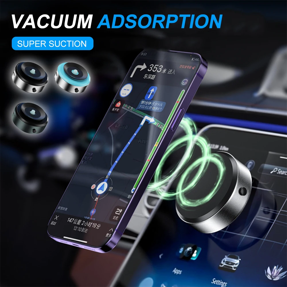 Car Mobile Phone Holder Double-Sided Car Mount Magnetic Adsorption Bracket Vacuum Adsorption Stable For Phone15 14 13Pro