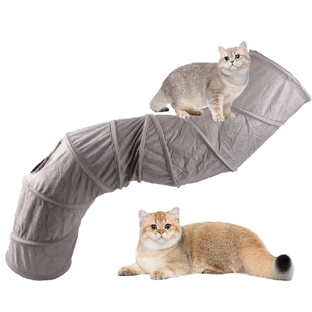 Cat Tunnel Collapsible S-Shape Passage Tent Toys Peekaboo Cat Cave Interactive Toy For Rabbit Puppy Guinea Pig Pet Supplies