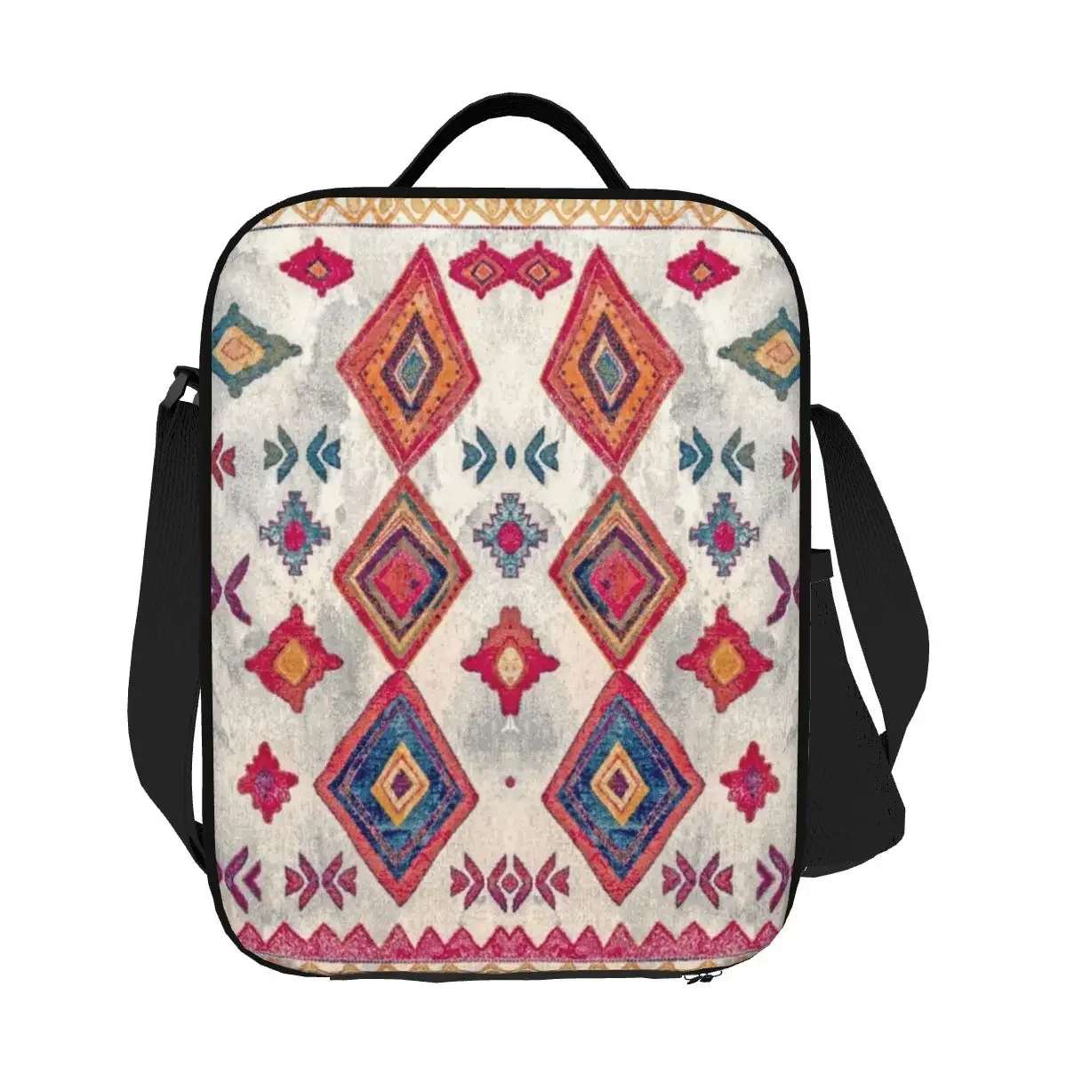 Antique Bohemian Moroccan Berber Rug Style Lunch Box for Leakproof Geometric Ethnic Cooler Thermal Food Lunch Bag School Student image 4