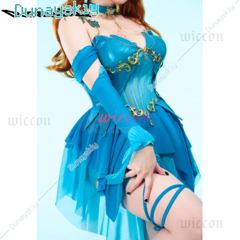 

Doujin Bloom Cosplay Derivative Sexy Lingerie Blue Dress Cosplay Costume Original Design For Women Sexy Bodysuit Halloween