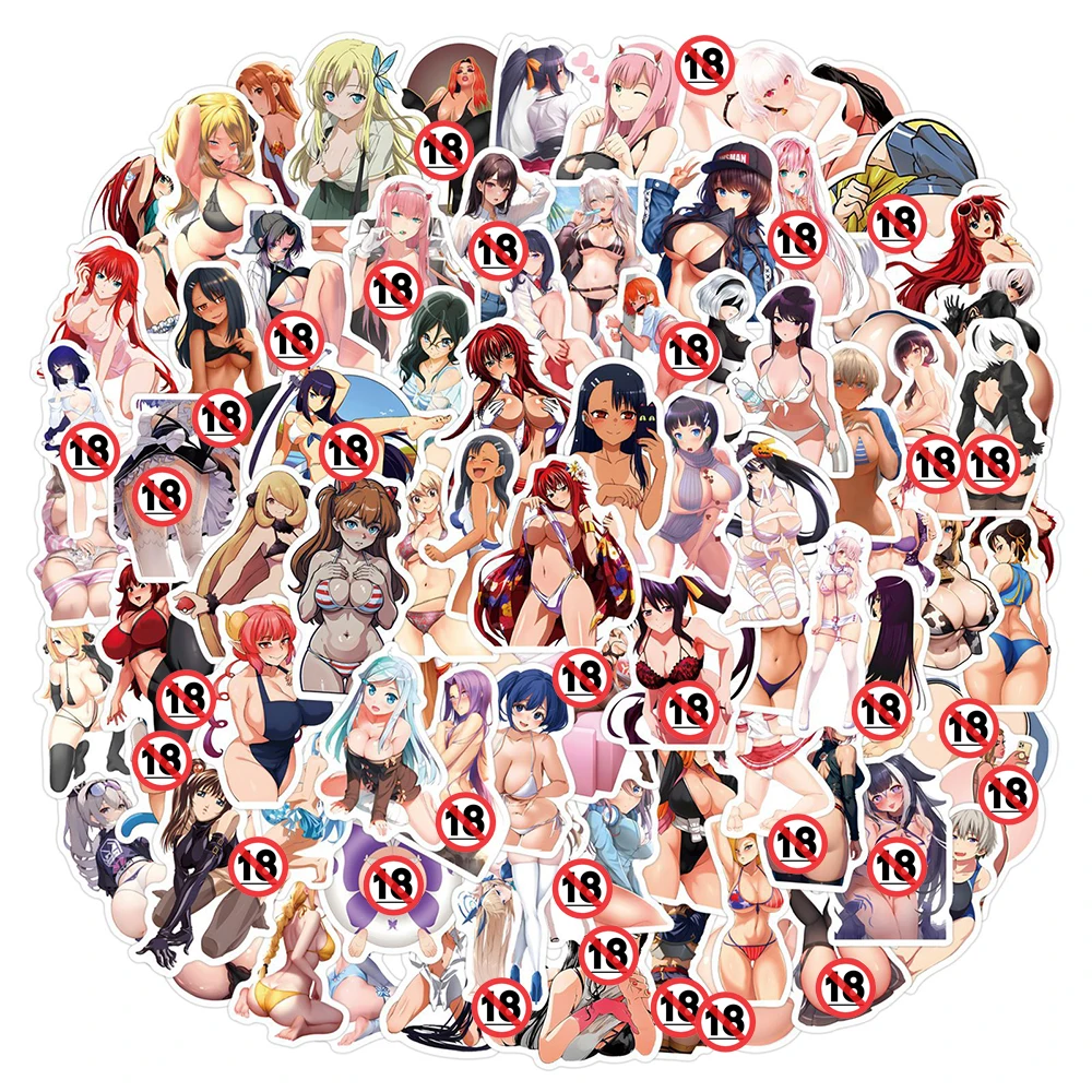 10/30/50/100Pcs Sexy Hentai Waifu Cartoon Stickers Voor Volwassen Anime Stickers Diy Auto Motorfiets Bagage Laptop Waterdichte Sticker