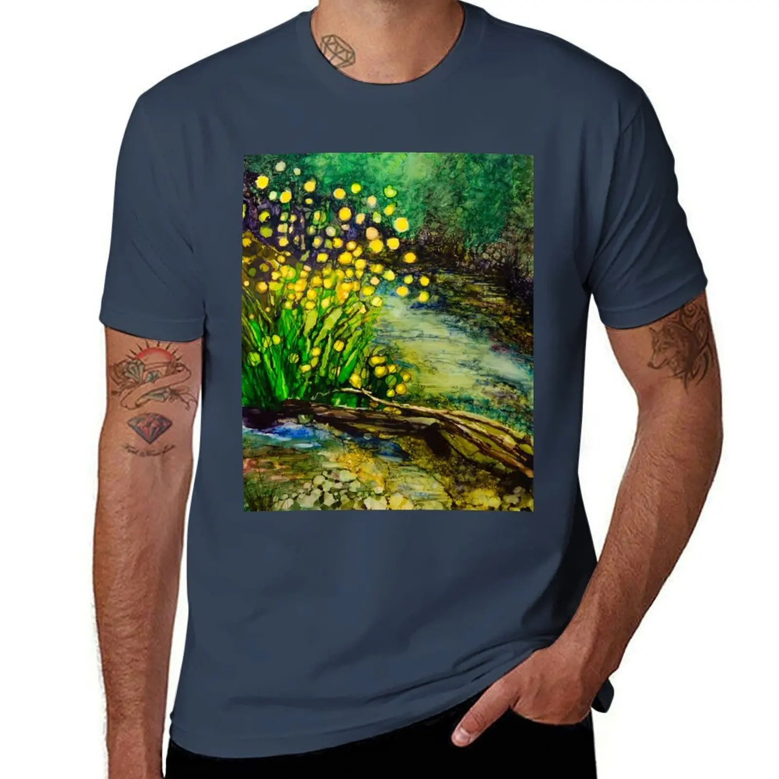 

Buttercups in the stream T-Shirt anime t shirts oversize funny t shirts dark humor T-Shirt