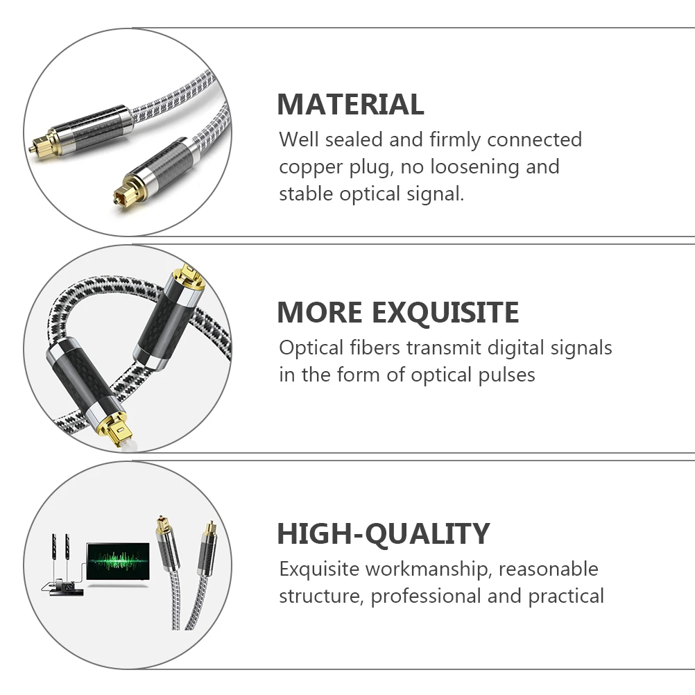 

Optical Cable Digital Audio Fiber Cables Speaker Wire Game Console High Fidelity Gold Plated Connectors Stable Signal