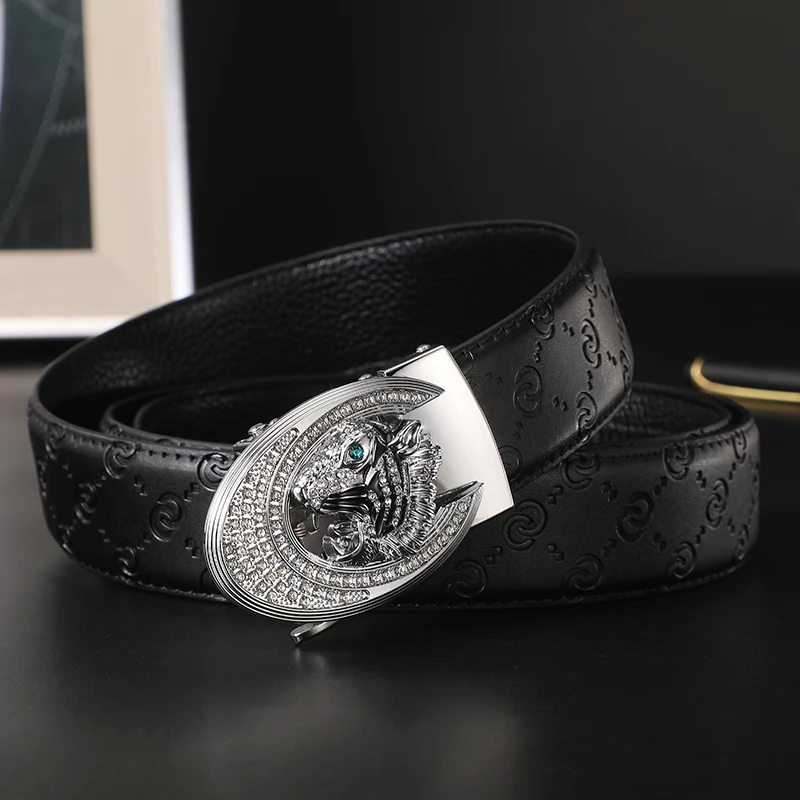 New Luxury Brand Business Men Belts Famous Genuine Leather Canvas Belts for men High Quality Designers Male belt for jeans