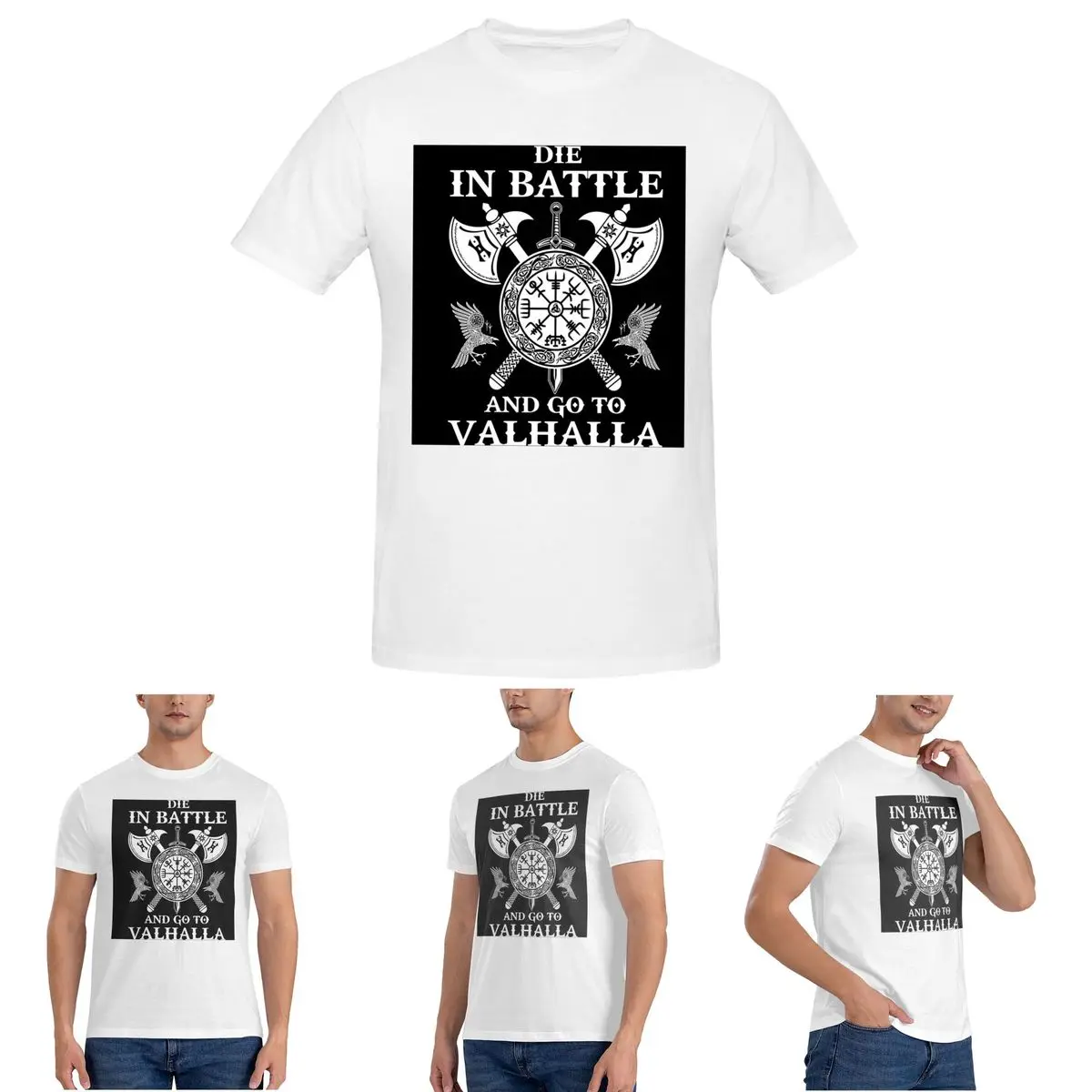 

Viking Warrior Die In Battle And Go To Valhalla Viking T-Shirt for Men T Shirts Men's Tees Short O-Neck Summer Clothes Tops