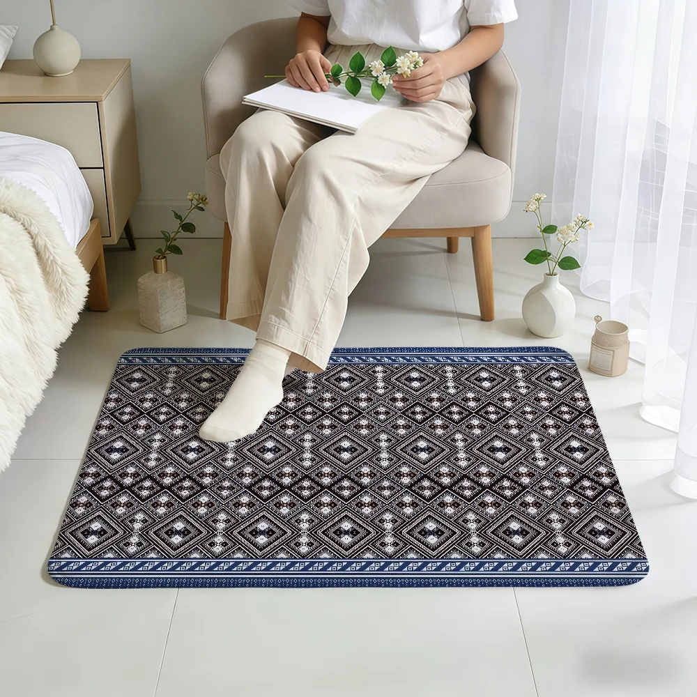 Retro ethnic style patterns Door Mat Home Bedside Rug Kitchen Bath Floor Mat Hallway Balcony Carpet Entrance Doormat hogar Decor