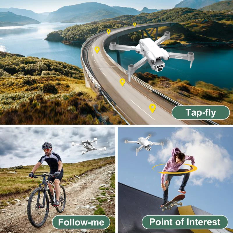 H10 Drone,กล้อง 8K การหลีกเลี่ยงอุปสรรคอัจฉริยะ,การวางตําแหน่งการไหลของแสงการถ่ายภาพที่แม่นยํา,
