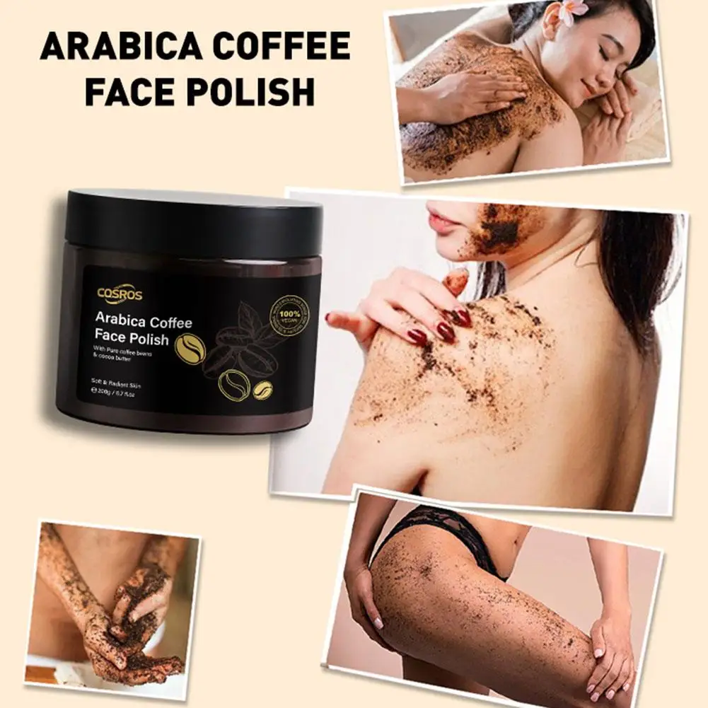 Coffee Body Scrub Cream Exfoliating Bleach Elbow Underarm Knee Pigmentation Whitening Remove Dead Skin Shower Scrub Care