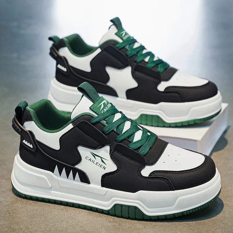 

Men's shoes new breathable white shoes trendy and versatile thick soled sports shoes casual board shoes dad trendy shoes