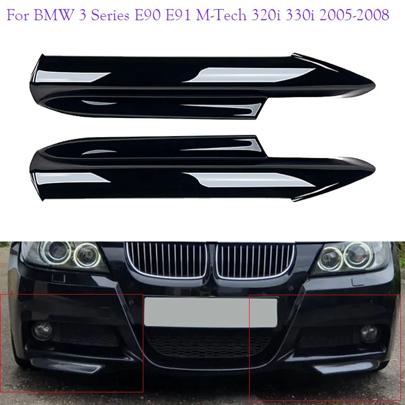 

Car Stickers Front Bumper Side Splitter Spoiler Kit Fog Lamp Cover For BMW 3 Series E90 E91 M-Tech 320i 330i 2005 2006 2007 2008