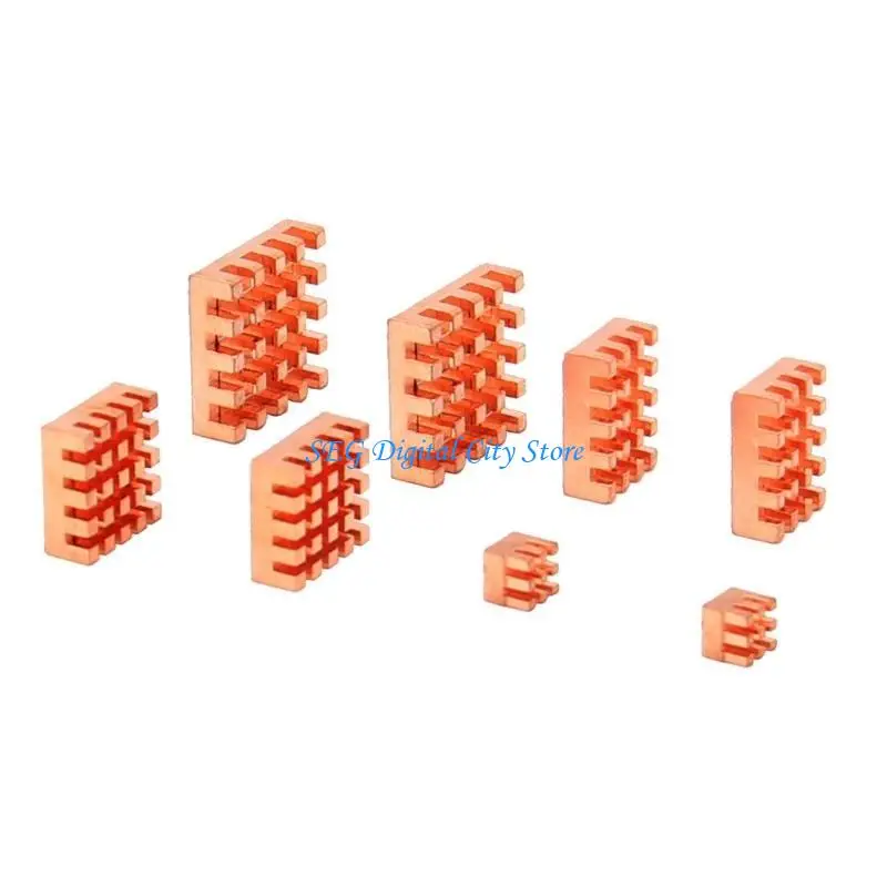 

U75B 8PCS Heat Sink Cooling Pad Radiator For RPI 5 Cooling Pads Copper Pad Set
